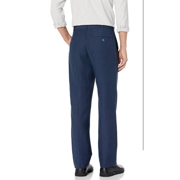 NEW Cubavera Dress Blues Pants Men's Linen Blend Pant 32 W x 32 L Flat Front NWT - Picture 2 of 5